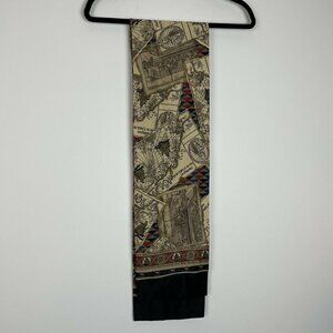 Mackintosh New England World Map Recrangle Scarf 58.5” L X 7.5” W